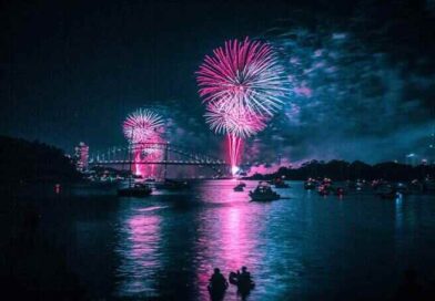 fajerwerki na nocnym niebie